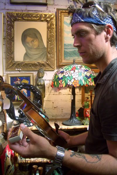 Ian with vintage violin by Mia