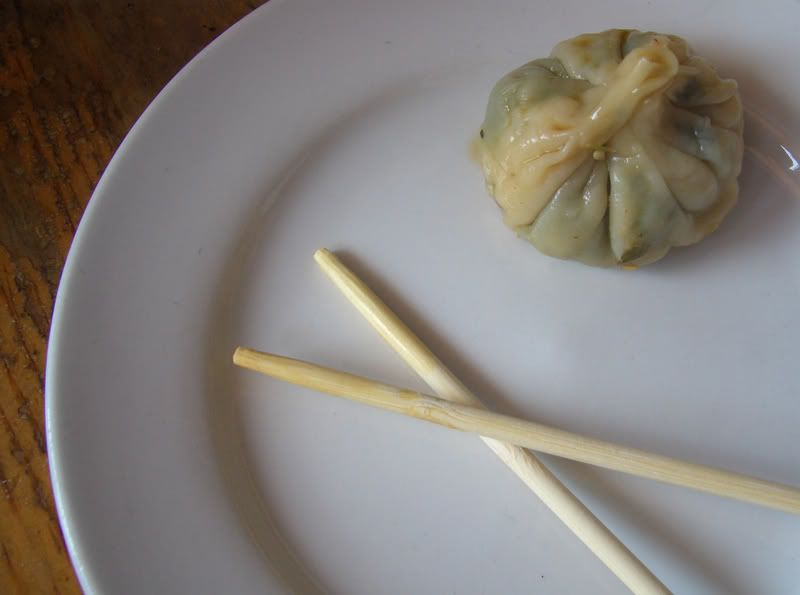dumpling and chopsticks by Mia