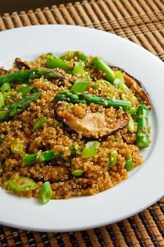 asparagus &nbsp;shiitake mushroom teriyaki quinoa &nbsp;salad Pictures, Images and Photos
