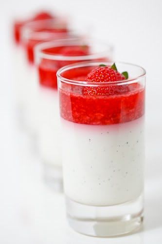 strawberry topped panna cotta Pictures, Images and Photos