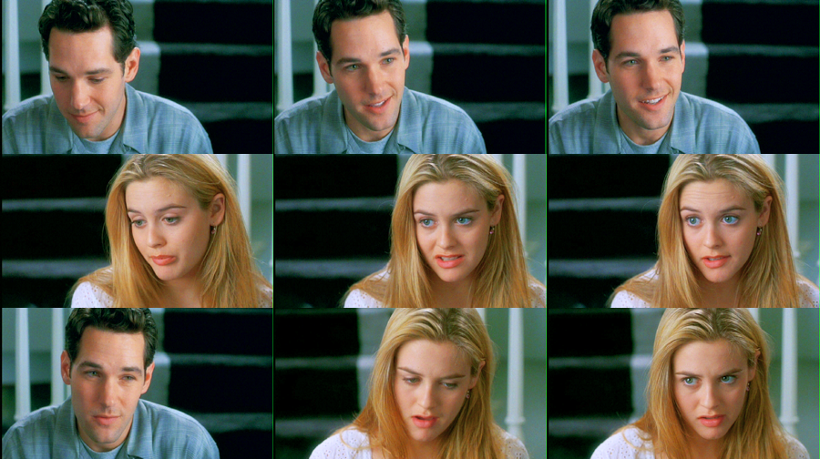  a overwhelming focus on Paul Rudd and Alicia Silverstone's facial 