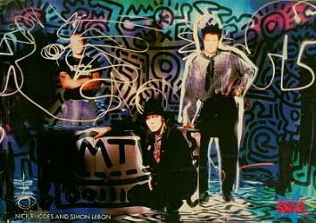 Simon and Nick on the MTV set with Keith Haring