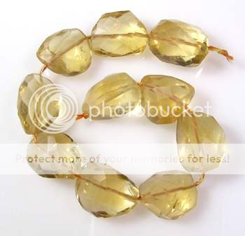 10 NATURAL GOLDEN CITRINE GEMSTONE FACETED TUMBLE NUGGET BEADS E22 