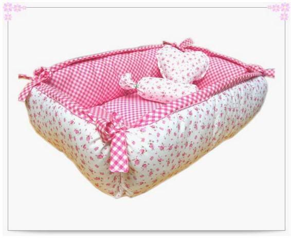 100 Cotton Pet Dog Cat Handmade Square Bed House s M L