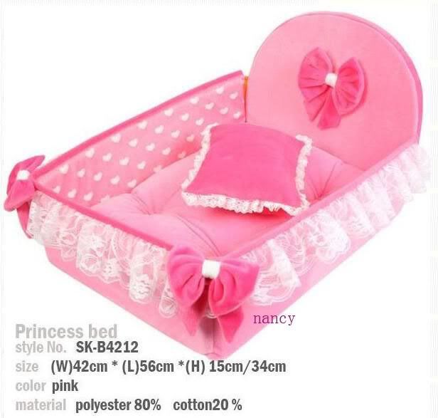 NEW Pink Princess Pet Dog Cat Soft Bed House Medium  